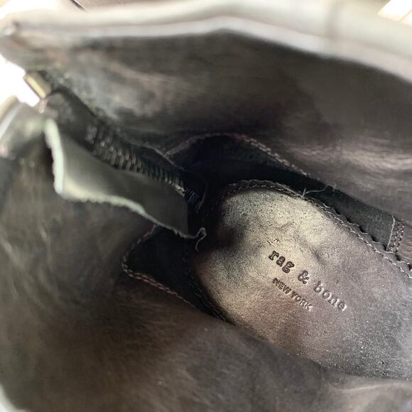 Rag & Bone Newbury Grey Suede Nubuck Ankle Zipper Boots Shoes 39 FLAW USED - Picture 11 of 11